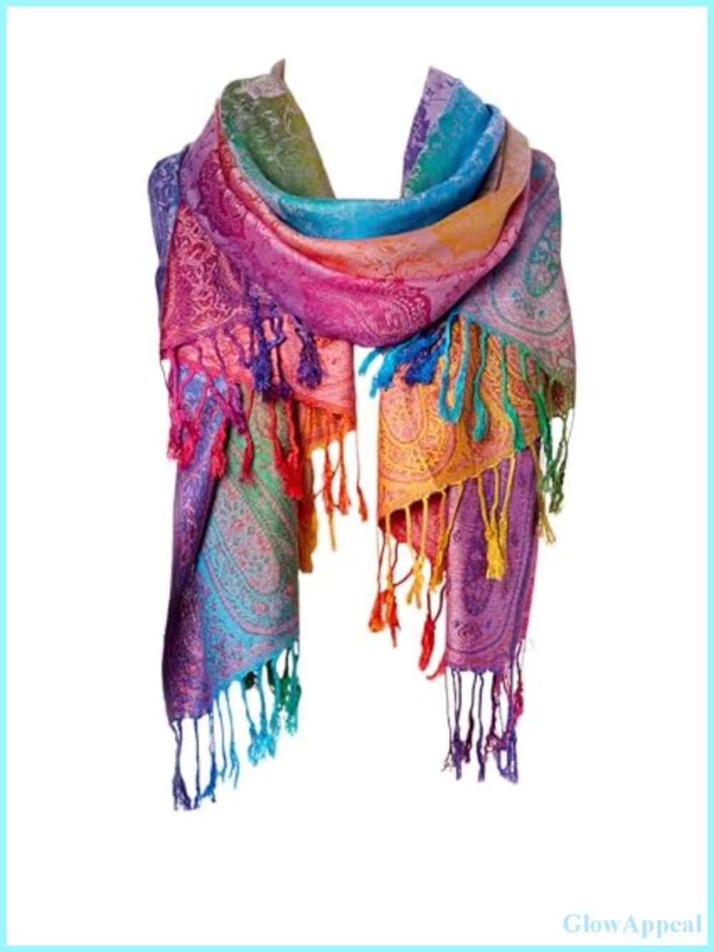 Women's Silk Scarf Luxury Satin Shawl Wrap Fringed Floral